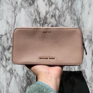 Michael Kors Blush Pink double pocket make up bag